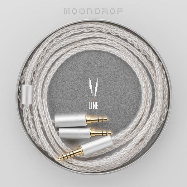 Moondrop Line V 6N Single Crystal Copper Silver-Plated Litz 4.4mm Upgrade Cable for Hifiman and Moondrop Void