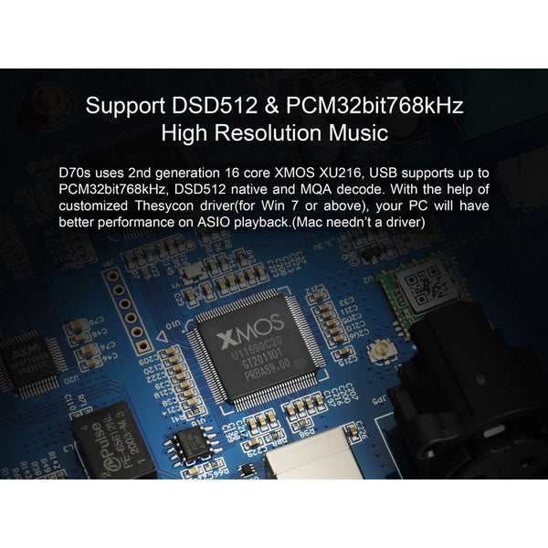 Topping D70S, MQA DAC with Preamplifier: Dual AK4497, Bluetooth 5.0, 32-bit768kHz DAC (D70S)