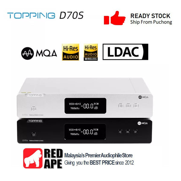 Topping D70S, MQA DAC with Preamplifier: Dual AK4497, Bluetooth 5.0, 32-bit768kHz DAC (D70S)