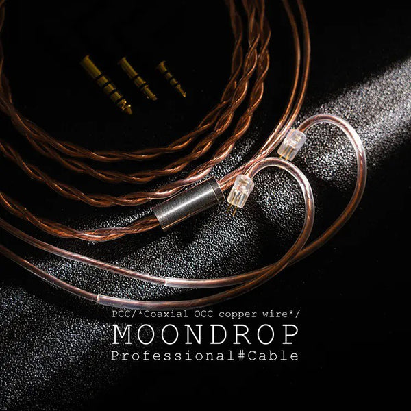 Moondrop PCC 6N, In-Ear Monitors Upgrade Cable: with interchangeable plug, Single Crystal Copper Wire Replacement Cable