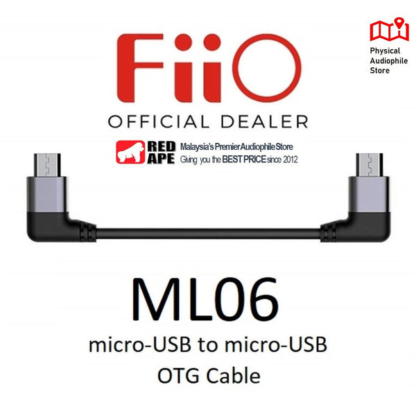 FiiO ML06, Micro USB to Micro USB OTG Cable: L-Shaped USB Adapter Cable (ML 06, ML6)