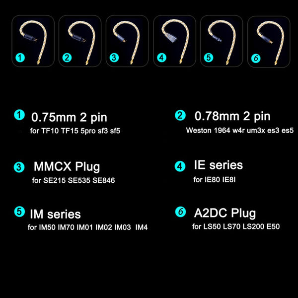 Jcally JC16S, Microphone Upgrade Cable: 5N OFC Copper, 16-Core, 2Pin 0.78mm MMCX, 3.5mm with Microphone Cable (JC 16S)