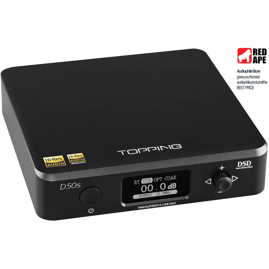 Topping D50S, Digital-to-Analog Converter: Bluetooth 5.0, ES9038Q2M, DSD512, 32Bit768kHz DAC (D 50S)