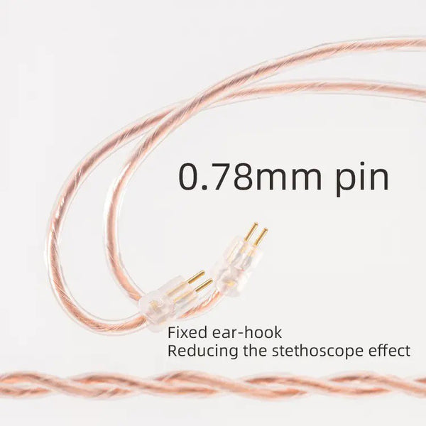 Moondrop PCC 6N, In-Ear Monitors Upgrade Cable: with interchangeable plug, Single Crystal Copper Wire Replacement Cable