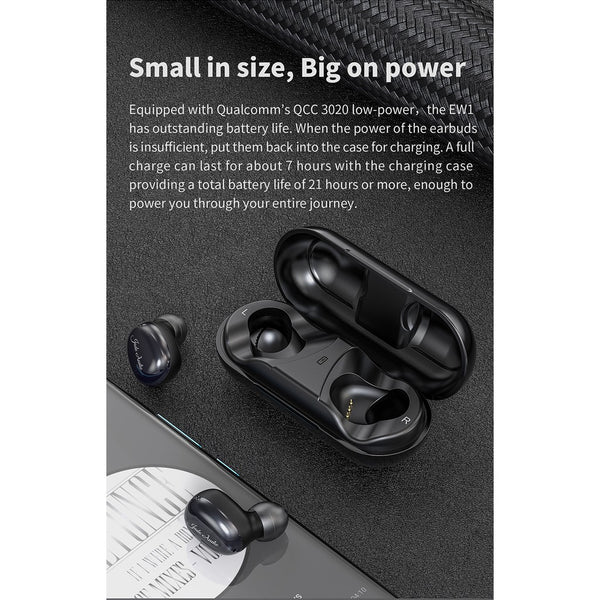 FiiO/Jade Audio EW1, True Wireless Earbuds: High-Fidelity Bluetooth Wireless Earphones TWS (EW 1, EW 01)