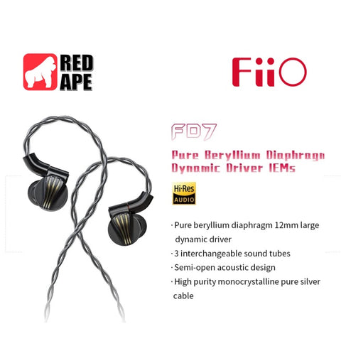 FiiO FD7, Flagship Dynamic Driver In-Ear Monitors: 1DD Bass Heavy, 14th Anniversary Edition (FD 7)