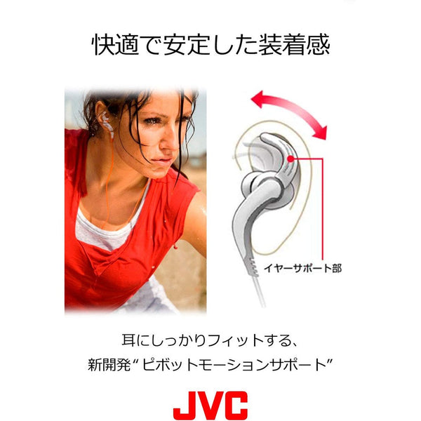 JVC HA-ETX30, Waterproof Sports Wired Earphones: Sweat-Resistant, High-Durability for Active Use Earphone (HA ETX30)