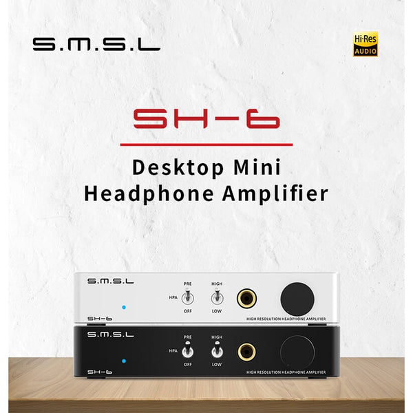 SMSL SH-6, Mini Desktop Amplifier: RCA Input 6.35mm AMP (Latest SH6, SH 6)