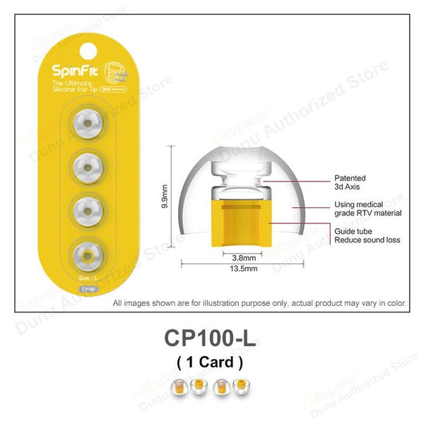 SpinFit CP100, Silicone Replacement Eartips (1 or 2 Pairs): for In-Ear Monitors Patented Silicone Ear Tips (CP 100)