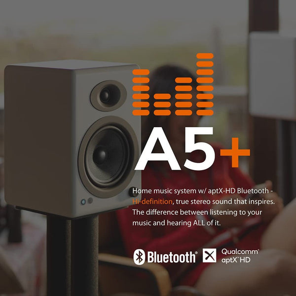 Audioengine A5+ Plus, Wireless Speaker: Desktop Monitor Speakers for Home Music System, aptX HD (A5+ Plus)