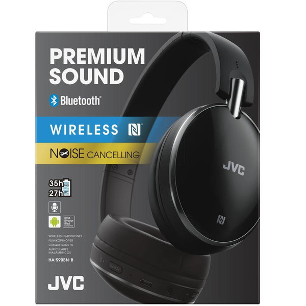 JVC HA-S90BN, Bluetooth Wireless Headphones: Noise Cancelling ANC, Comfortable Fit Wireless Headphones (HA S90BN)