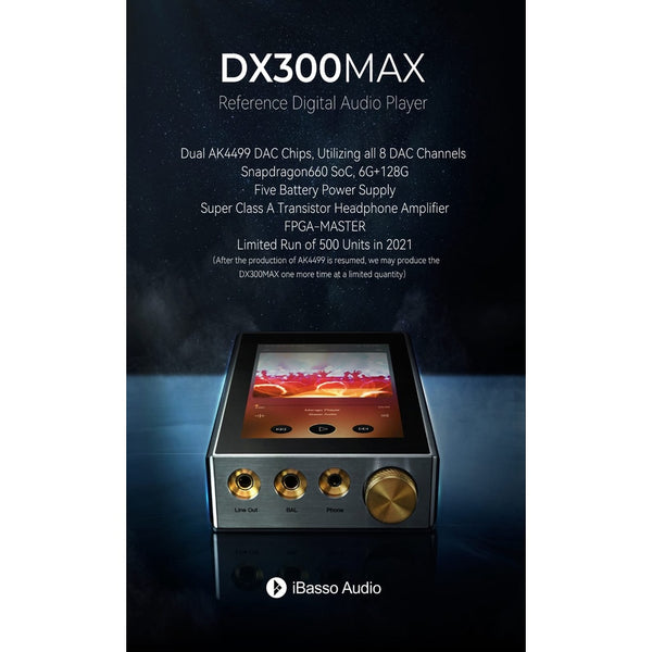 iBasso DX300 Max, Digital Audio Player: High-Resolution 2021ver. DAP (DX 300 Max)