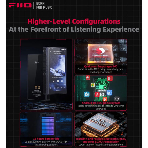 FiiO M11S, Portable Digital Audio Player: MQA Android Snapdragon 660 MP3 Music Player DAP (2022 Updated Ver, M11 S)