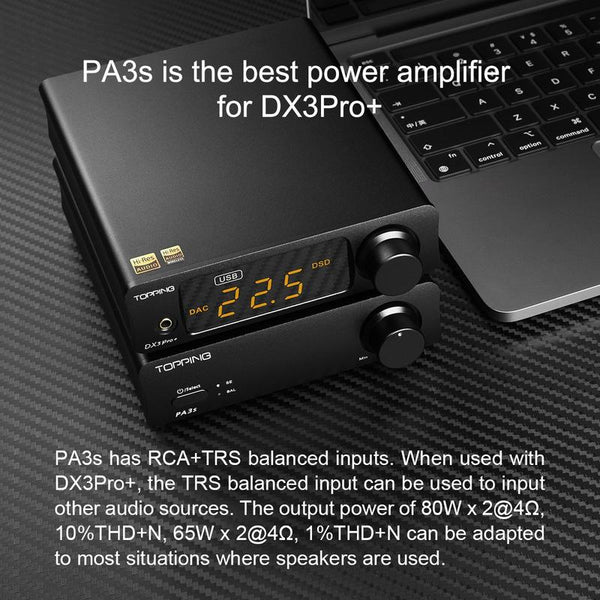 Topping DX3Pro+, Desktop DAC and Amplifier: ES9038Q2M LDAC DSD512 PCM768kHz Headphone DAC/AMP (DX3Pro Plus)