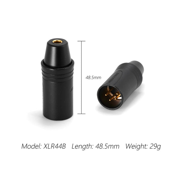 ddHifi XLR44B, XLR 4pin to 4.4mm Adapter: for Desktop Devices, XLR 4pin to 4.4mm Balanced Adapter (XLR44B)