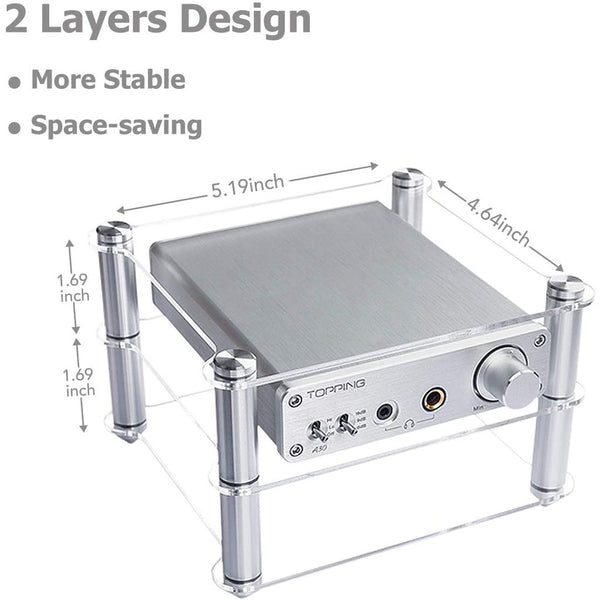 Topping Acrylic Rack: Exquisite Design for HiFi Headphone DAC, Compatible with A30, D30, DX3, DX3 Pro (Acrylic Rack)