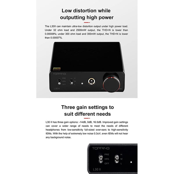 Topping L30 ii, Power Amplifier: Ultra Low Noise with NFCA Modules UHGF Technology AMP (L30 2)