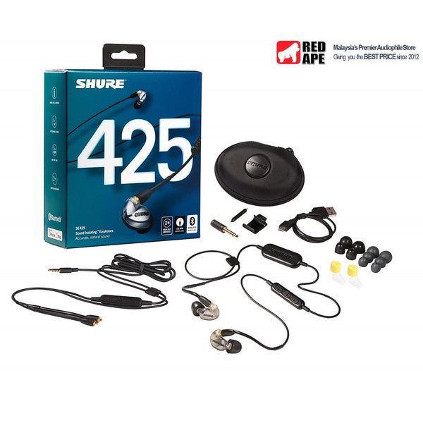 Shure SE425/SE425+BT1, In-Ear Monitors: Sound Isolating with Bluetooth Communication Cable IEM (SE 425)