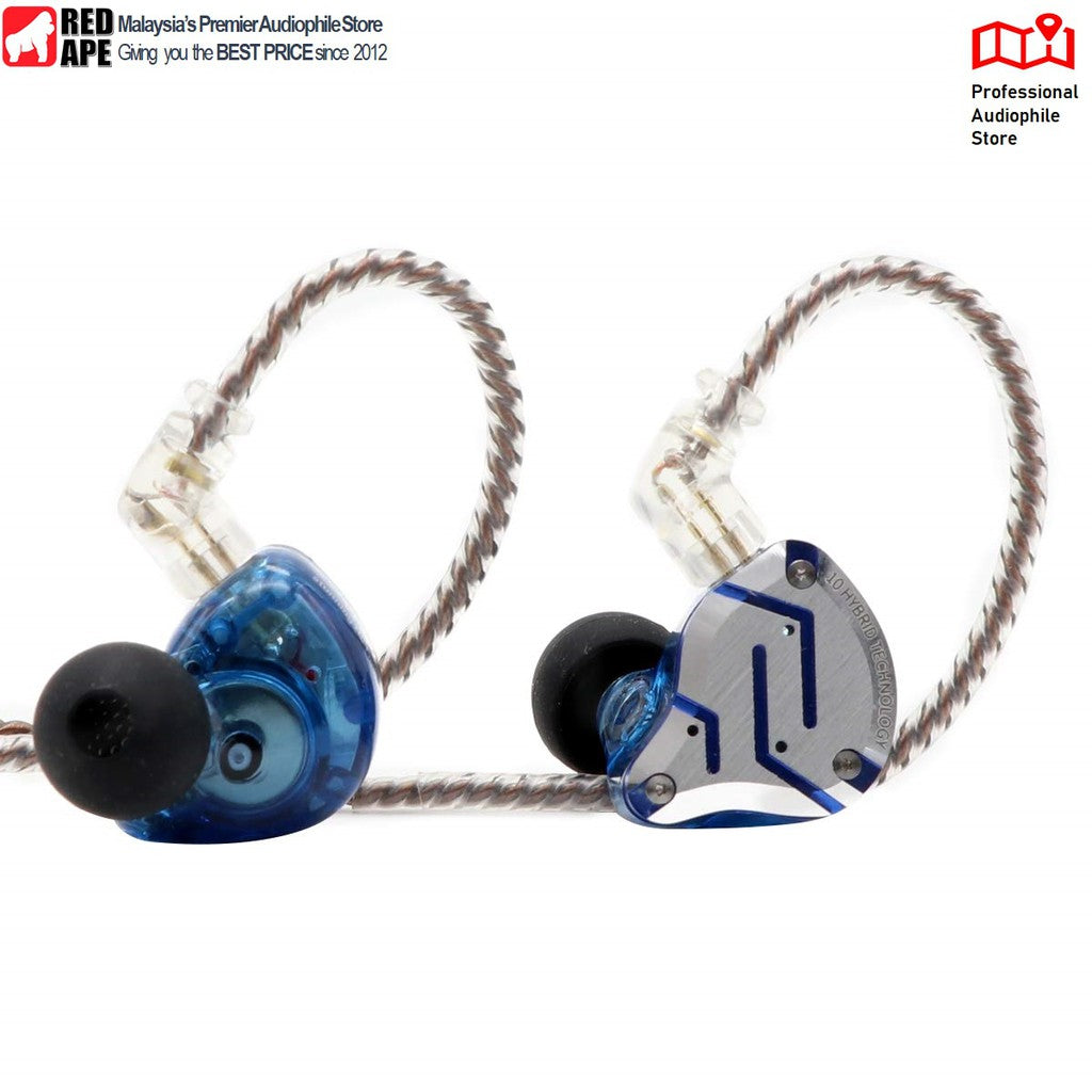 KZ ZS10 Pro, In-Ear Monitors: 4BA + 1DD Hybrid HiFi Earbuds, Noise-Cancelling (ZS 10Pro)