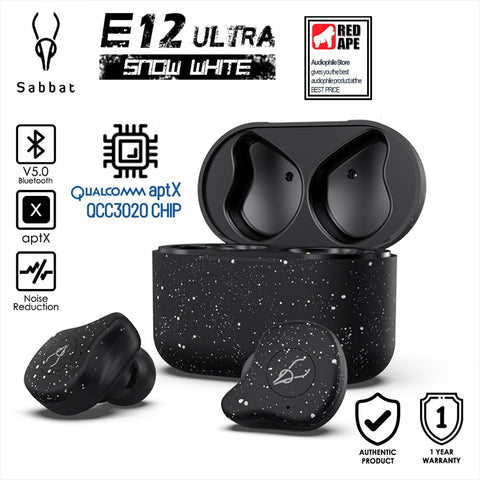 Sabbat E12 Ultra, True Wireless Earbuds: with Noise Reduction, Wireless Charging Bluetooth 5.0 TWS (Promo, E 12 Ultra)