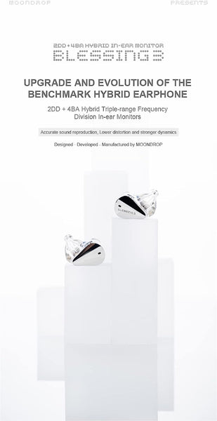 Moondrop Blessing 3 in-Ear Earphones 2DD+4BA Hybrid Triple-Range Frequency Division in-Ear Monitors 0.78-2pin IEM Earbuds