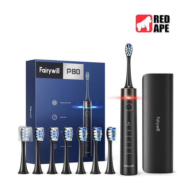 Fairywill P80, Electric Toothbrush: Pressure Sensor, LED 5 Modes, USB Charging Electric Toothbrush (P80)