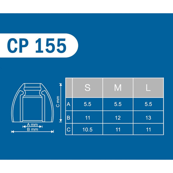 SpinFit CP155, Silicone Replacement Eartips: for Earphones 5.5mm nozzle fitting Premium Silicone Ear Tips (CP 155)