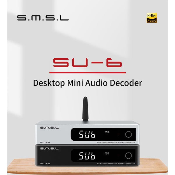 SMSL SU-6, Desktop Digital-to-Analog Converter: Bluetooth 5.0 LDAC Stereo Bluetooth and USB Decoding DAC (SU6, SU 6)