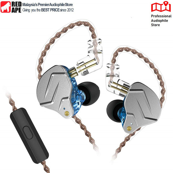 KZ ZSN Pro, In-Ear Monitors: 1BA+1DD Hybrid HiFi Bass Earphones with Microphone Earphones IEM