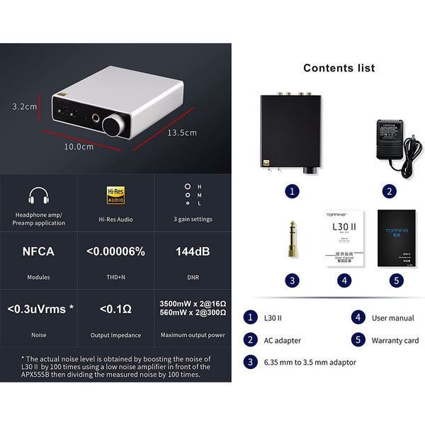 Topping L30 ii, Power Amplifier: Ultra Low Noise with NFCA Modules UHGF Technology AMP (L30 2)