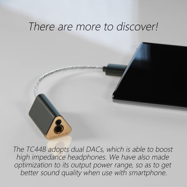 DDHifi TC44B, Portable Dongle DAC and Amplifier: Dual DAC with Balanced Outputs (TC44B)