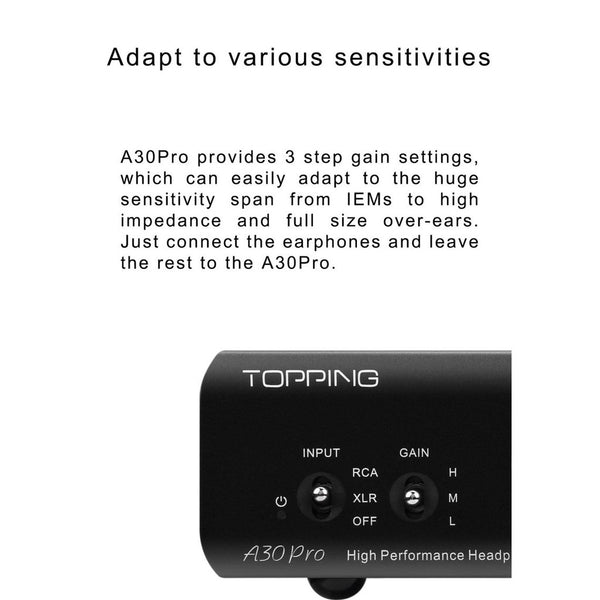 Topping A30 Pro, Desktop Power Amplifier: NFCA AMP with 4.4mm BAL, XLR 4pin BAL, and 6.35mm Outputs AMP (A30 Pro)