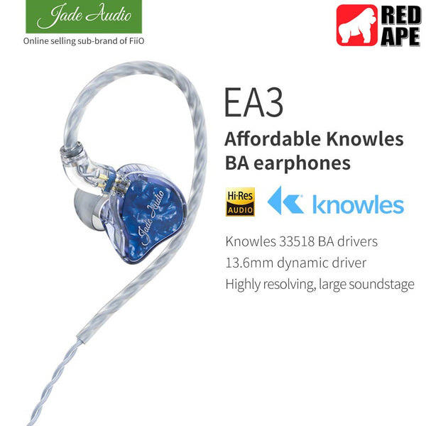 Jade Audio EA3, In-Ear Monitors: HiFi 1BA + 1 Dynamic Hybrid Earphones (EA 3)