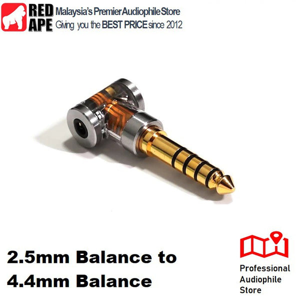 ddHifi DJ44AG or DJ35A, 2.5mm to 4.4mm Adapter: Balance Adapter (Updated Rhodium Edition)