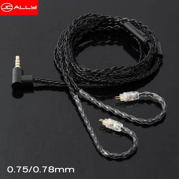 Jcally JC16S, Microphone Upgrade Cable: 5N OFC Copper, 16-Core, 2Pin 0.78mm MMCX, 3.5mm with Microphone Cable (JC 16S)