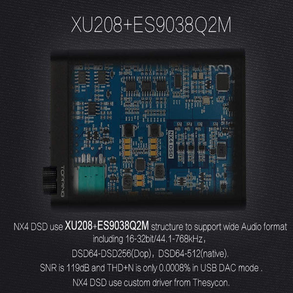 Topping NX4, Portable DAC and Amplifier: with ES9038Q2M and XMOS Chip DAC/AMP (NX4DSD)