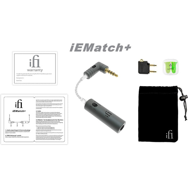 iFi Audio iEMatch, Audio Attenuator: 3.5mm Male to Female Headphone Jack Attenuator (iEMatch)