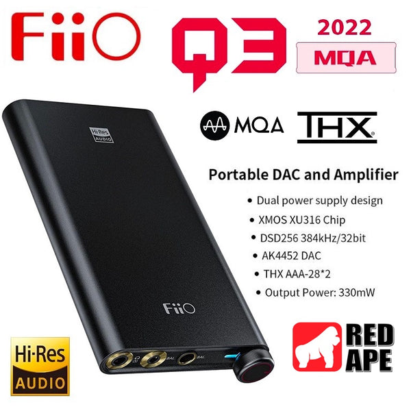 FiiO Q3, Portable DAC Headphone Amplifier: with THX AAA Balance 4.4 Output DAC/AMP (2022 Updated Ver, Q 3)