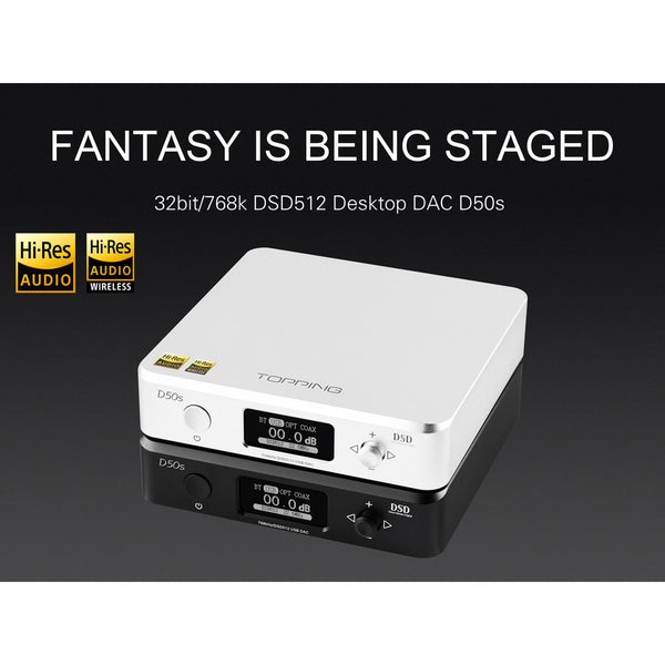 Topping D50S, Digital-to-Analog Converter: Bluetooth 5.0, ES9038Q2M, DSD512, 32Bit768kHz DAC (D 50S)