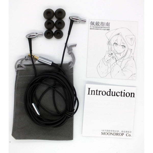 Moondrop SpaceShip with MICROPHONE Dynamic Earphone Sport Electroplating CNC Metal Earbuds with Mic