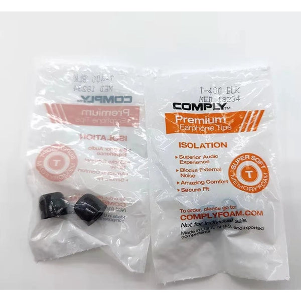 Comply TX-400 or TS-410, Memory Foam Replacement Eartips: 1 Pair, Earphone Isolation Ear Tips (TX 400 TS 410)