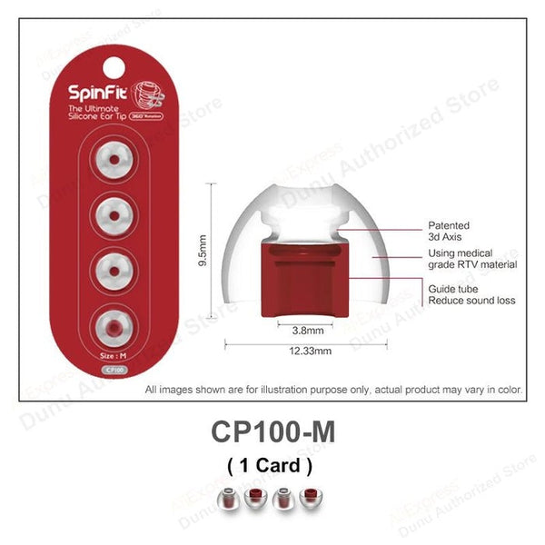 SpinFit CP100, Silicone Replacement Eartips (1 or 2 Pairs): for In-Ear Monitors Patented Silicone Ear Tips (CP 100)