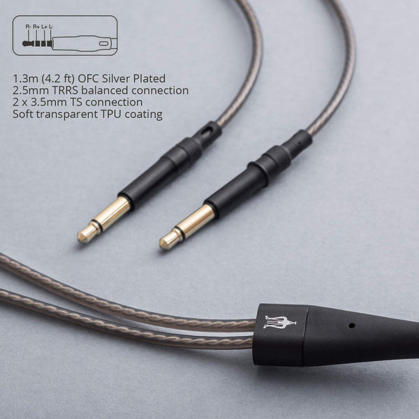 Meze 99 Series, 2.5 or 4.4mm In-Ear Monitors Upgrade Cable: for Meze, Hifiman Sundara, Hifiman Ananda Replacement Cable