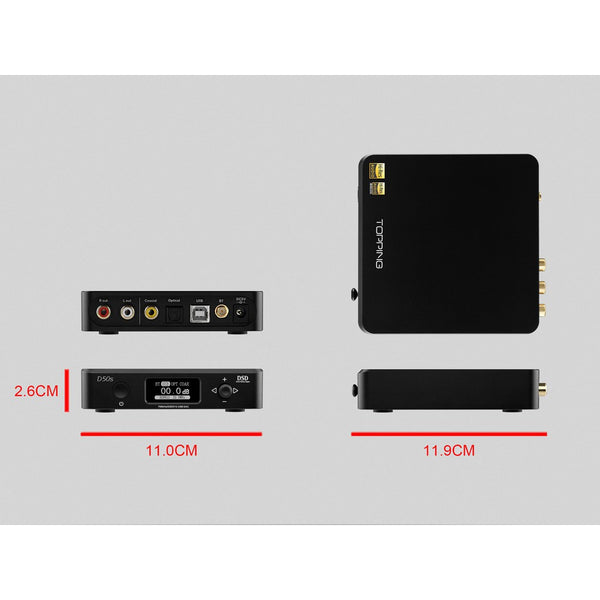 Topping D50S, Digital-to-Analog Converter: Bluetooth 5.0, ES9038Q2M, DSD512, 32Bit768kHz DAC (D 50S)