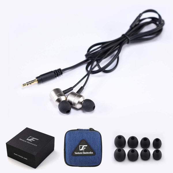 Venture Electronics VE Bonus IE, In-Ear Monitors: HiFi Earbuds with Microphone Bullet-Style Earphones IEM