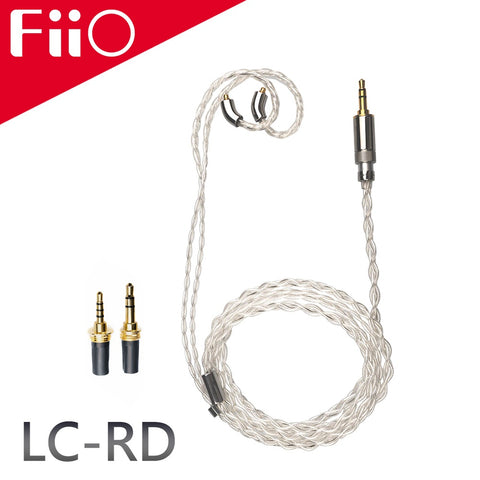 FiiO LC-RD or LC-RD Pro Premium Upgrade MMCX Cable 4N Pure Silver Comes with 2.5mm/3.5mm/4.4mm Swappable Plugs for IEMs