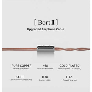 MOONDROP Bort II Upgrade Cable 468 Core Coaxial Litz High Pure Copper HiFi Professional Earphone Cable