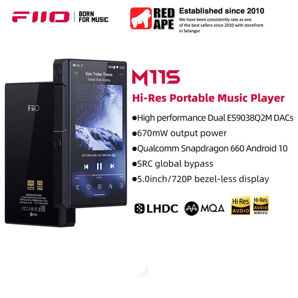 FiiO M11S, Portable Digital Audio Player: MQA Android Snapdragon 660 MP3 Music Player DAP (2022 Updated Ver, M11 S)