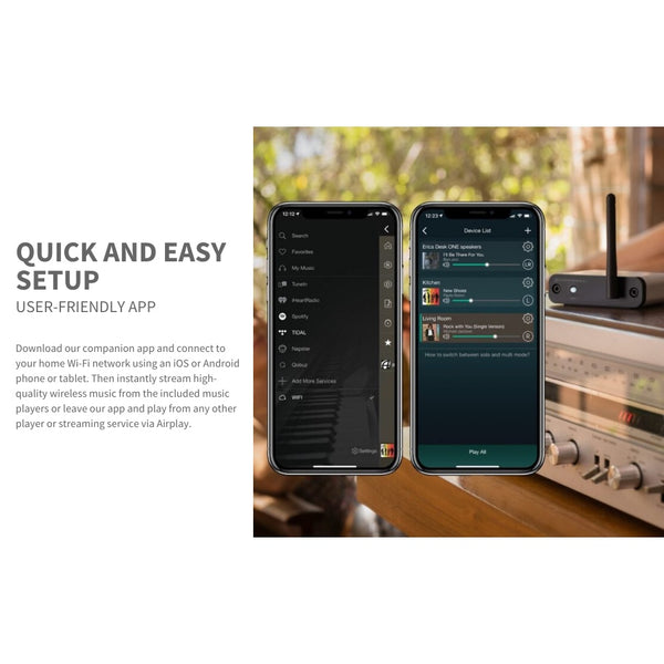 Audioengine B-Fi, Multiroom Music Streamer: Hi-Fi Low Latency Wi-Fi Audio Receiver for Speakers Music Streamer (B-Fi)