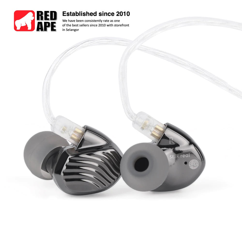 Seek Real Airship, Dynamic Driver In-Ear Monitors: with Detachable 0.78mm 2pin Cable Earphones IEM (Airship)